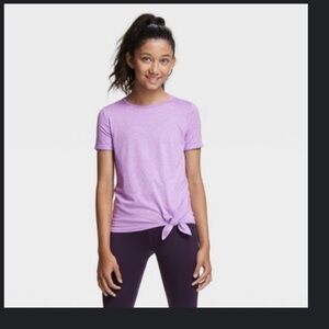 Girls' Short Sleeve Side-Tie Studio T-Shirt - All in Motion™ Purple XL